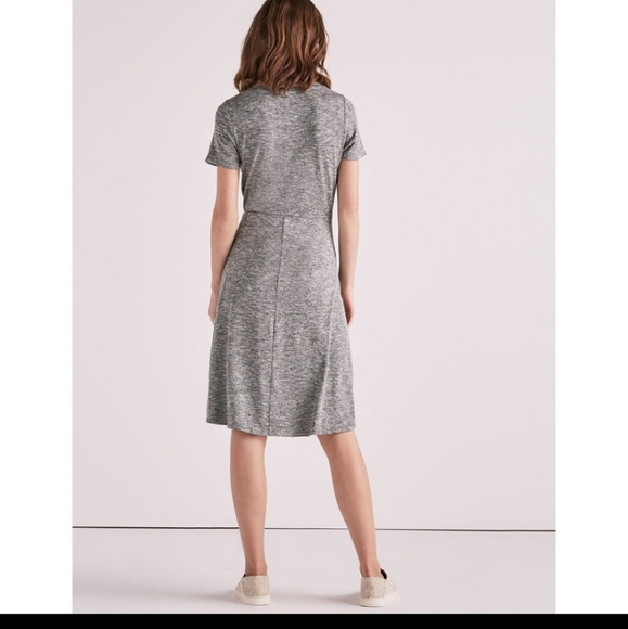 Lucky Brand Tie-Front Heathered Gray Knit Dress - Picture 3 of 12